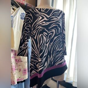 Christopher & Banks Black and White Asymmetrical Dress